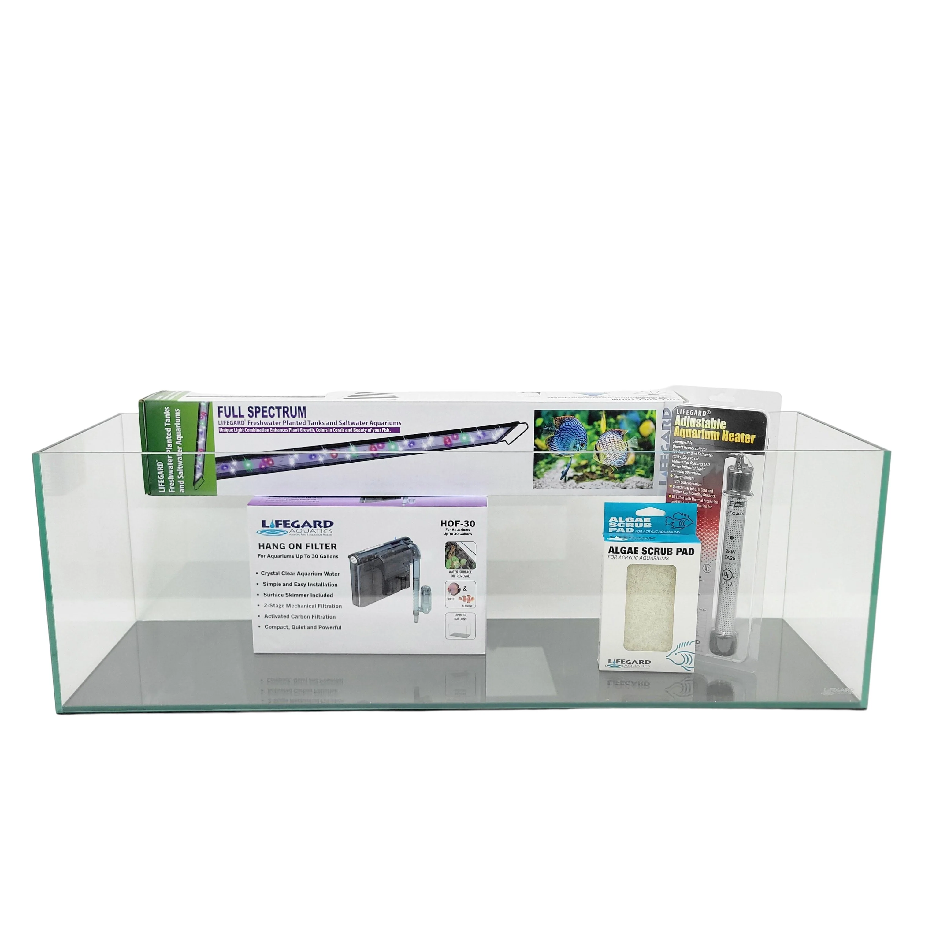 Lifegard Aquatics 16 Gallon Rimless Bookshelf Series Aquarium