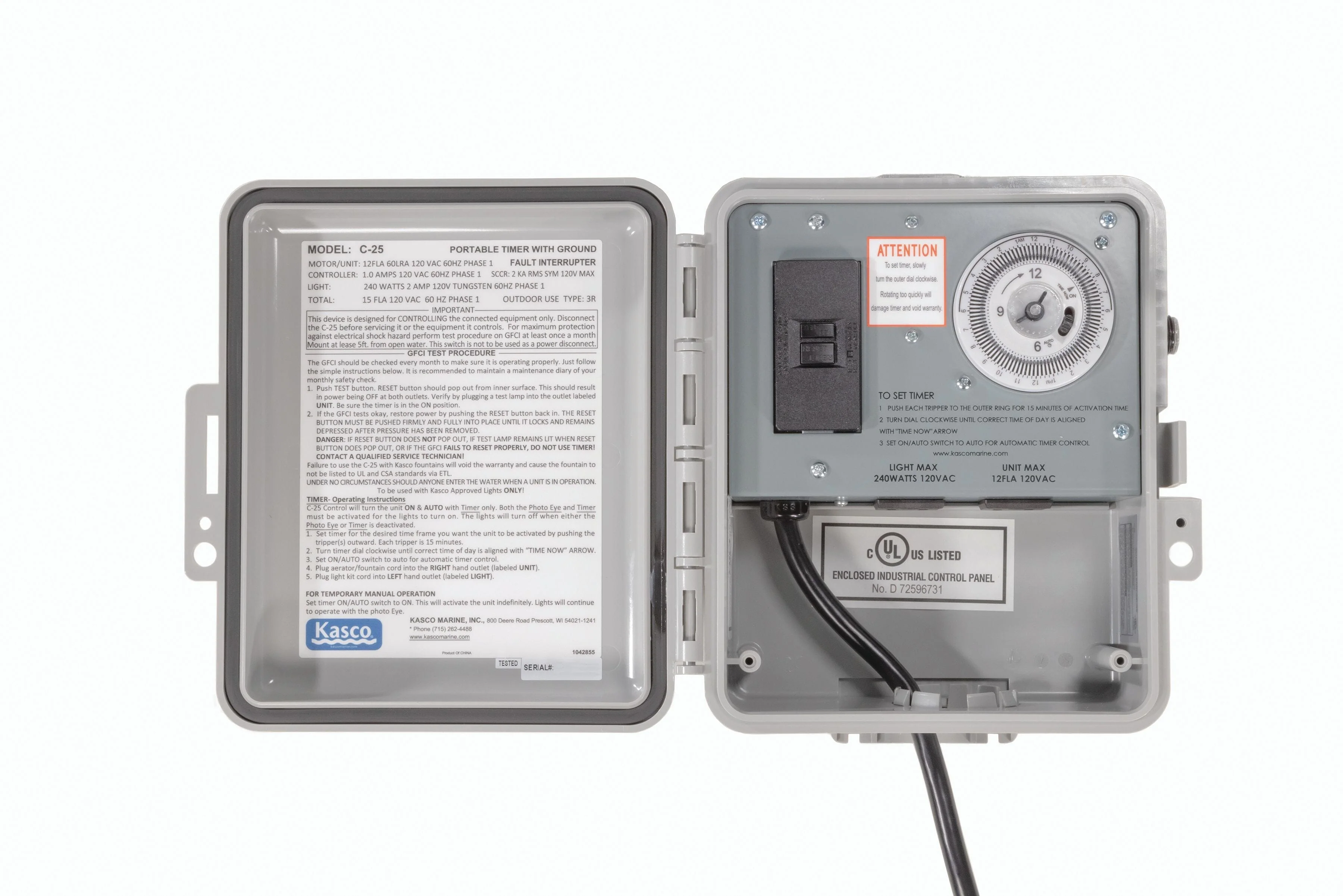 Kasco C-25 Control Panel For Fountains, Circulators & Surface Aerators