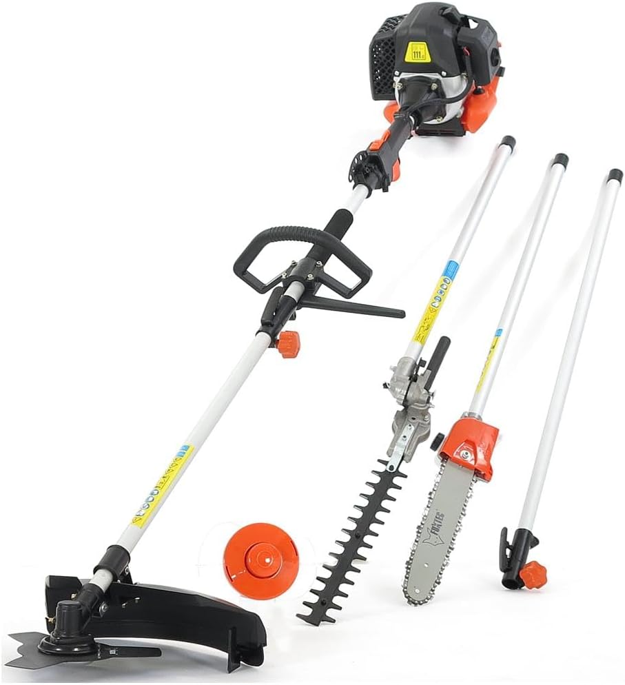 Fuxtec Débroussailleuse Thermique Multifonction 5 en 1 Multitool FX-MT152E - Easy Starter 3CV 52 cm³, Moteur 2 Temps, Élagueuse Taille Haie Coupe Bordure Avec Fil ou Lame 1 Mètre Rallonge