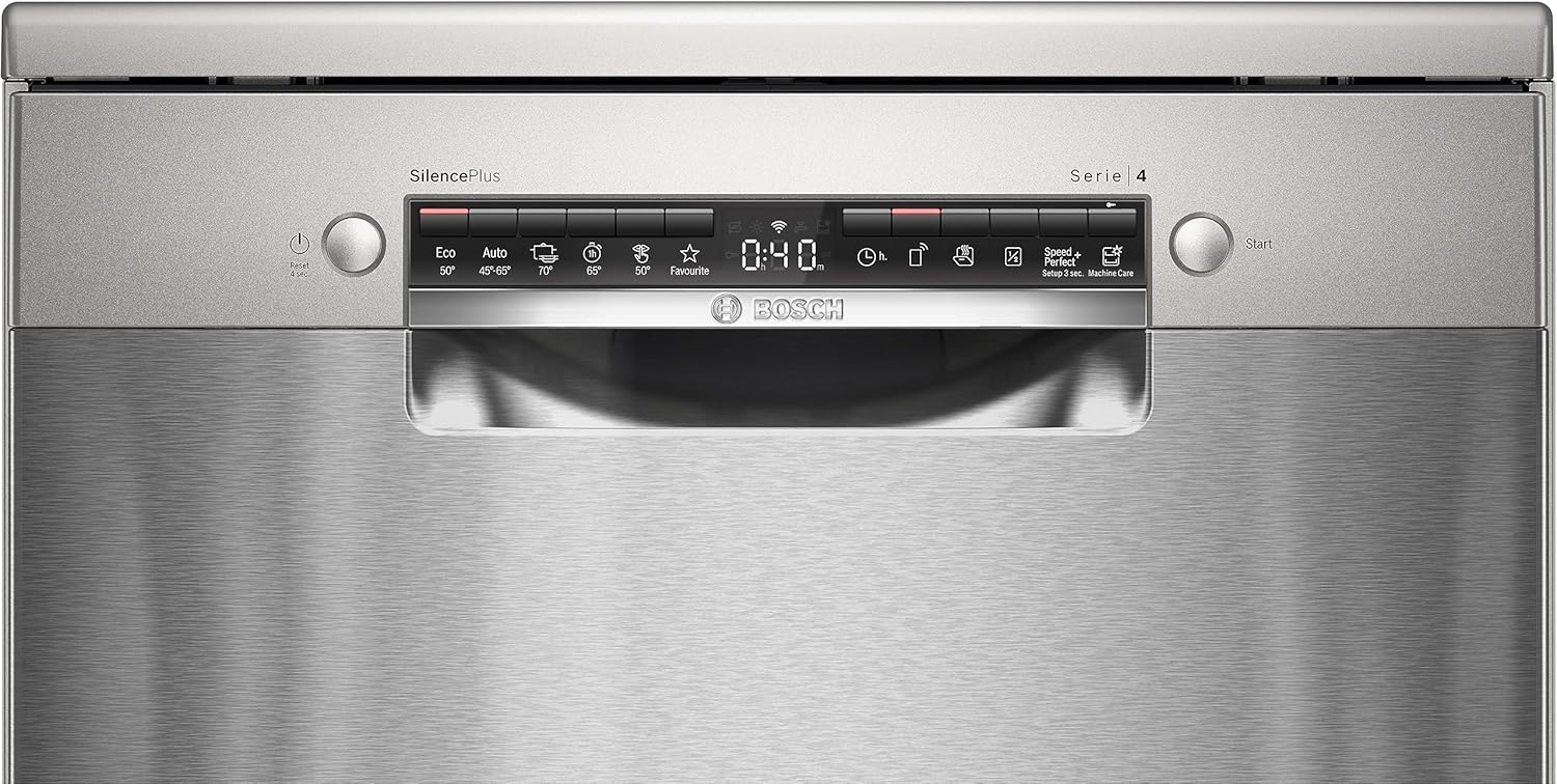 Bosch SMS4EMI01E - Série 4 - Lave-vaisselle Pose-libre - 60 cm - 14 couverts - Silence Plus 42 dB - Inox