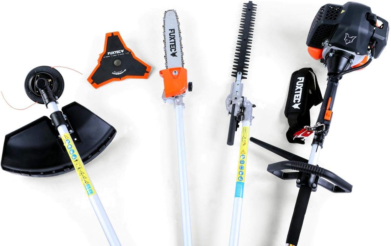 Fuxtec Débroussailleuse Thermique Multifonction 5 en 1 Multitool FX-MT152E - Easy Starter 3CV 52 cm³, Moteur 2 Temps, Élagueuse Taille Haie Coupe Bordure Avec Fil ou Lame 1 Mètre Rallonge