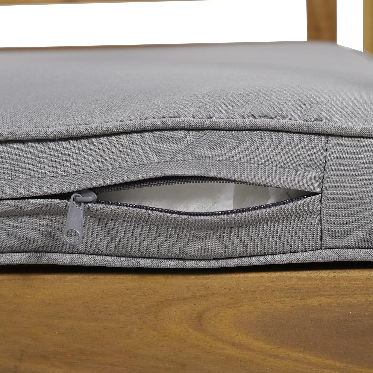 Zepneiy Salon de Jardin, Salon de Jardin 4 Personnes, avec canapé, Table Basse et Coussins, Housse en Tissu déhoussable et Lavable, Noir (Coussins d'assise Inclus)