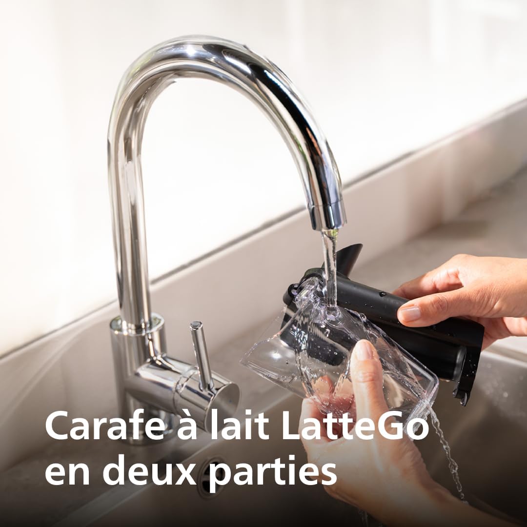 Philips Série 5400 Machine Expresso - Café à Grain - LatteGo Mousseur à Lait, 12 Spécialités de Café, Affichage Intuitif, 4 Profils Utilisateur, Noir (EP5441/50)