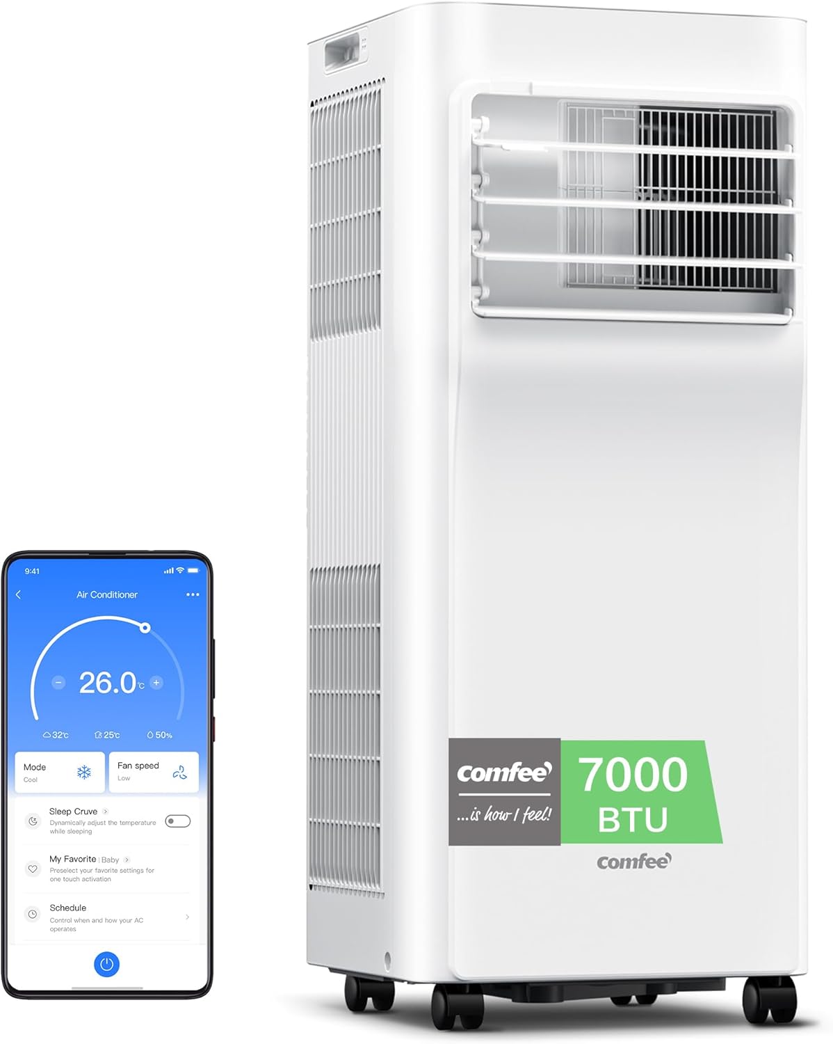 COMFEE Breezy Cool 2.0 | Climatiseur Mobile Connecté 7000 BTU