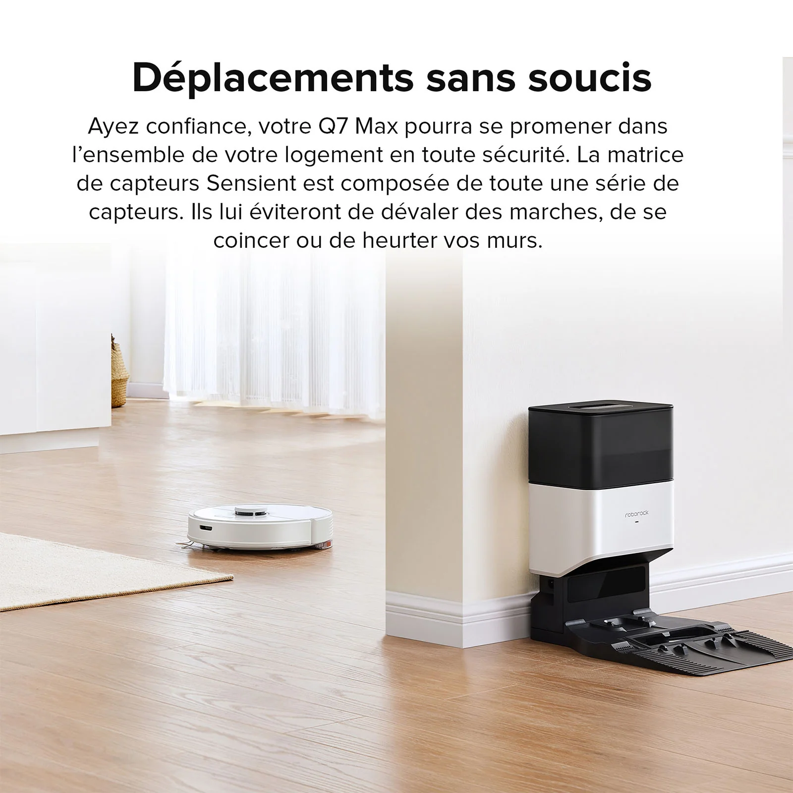 Roborock Q7 Max+ robot aspirateur avec station de vidage automatique