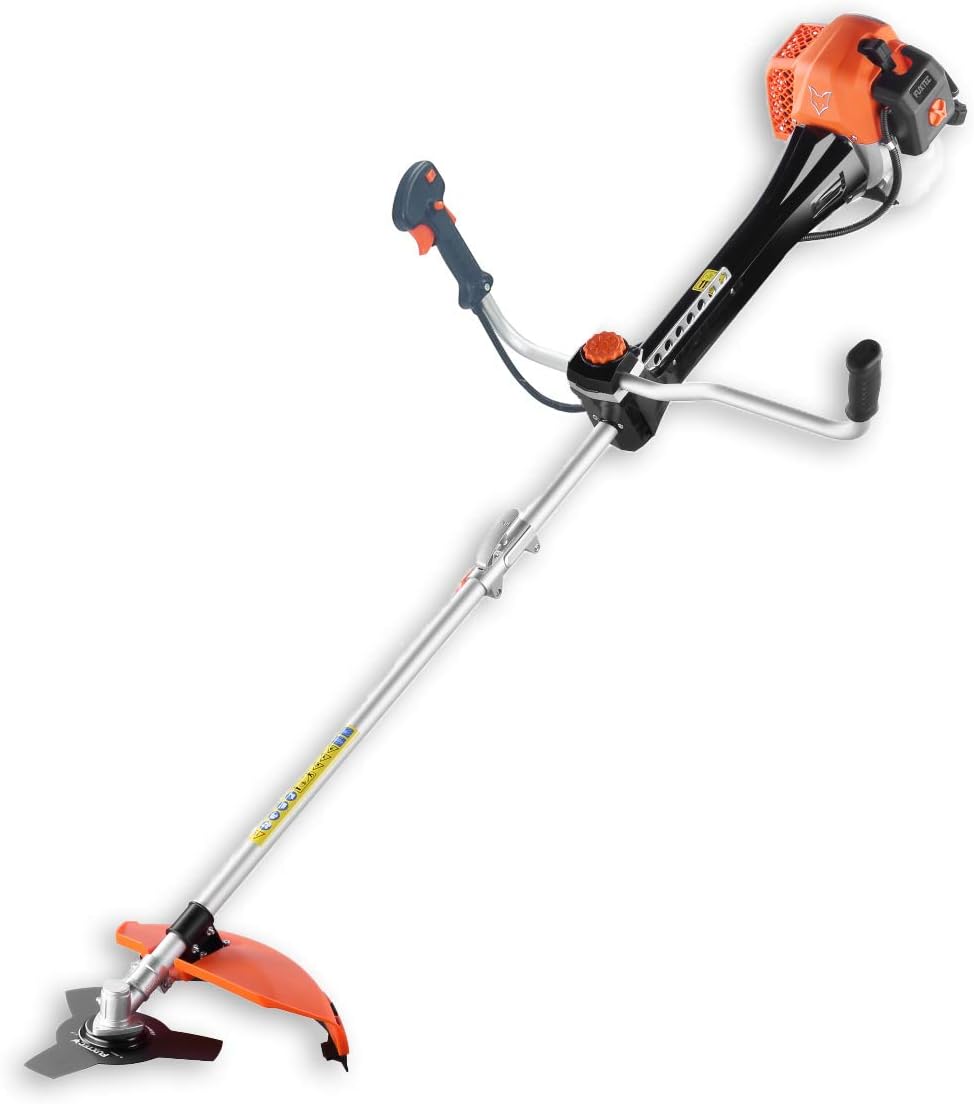 Fuxtec Débroussailleuse Thermique Professionnelle FX-PS152 52 cm3 3CV Système Anti Vibration - 2 en 1 Coupe-Bordure avec Tête de Coupe Double Fil et Lame 3 Dents Modèle Conçu pour Les Pros