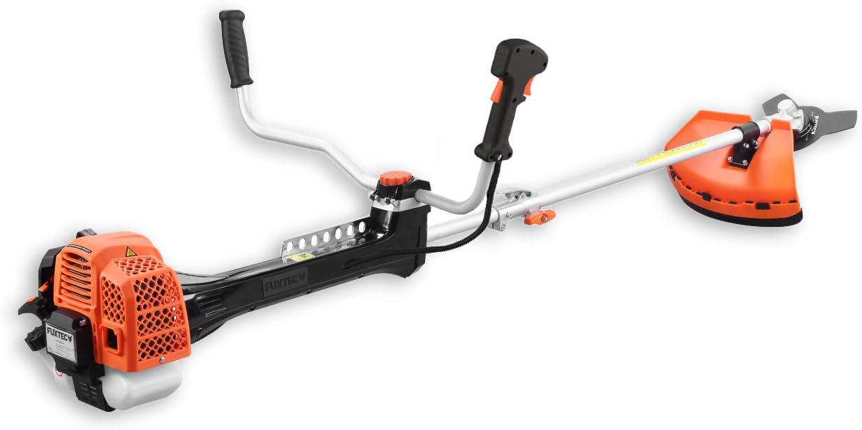 Fuxtec Débroussailleuse Thermique Professionnelle FX-PS152 52 cm3 3CV Système Anti Vibration - 2 en 1 Coupe-Bordure avec Tête de Coupe Double Fil et Lame 3 Dents Modèle Conçu pour Les Pros