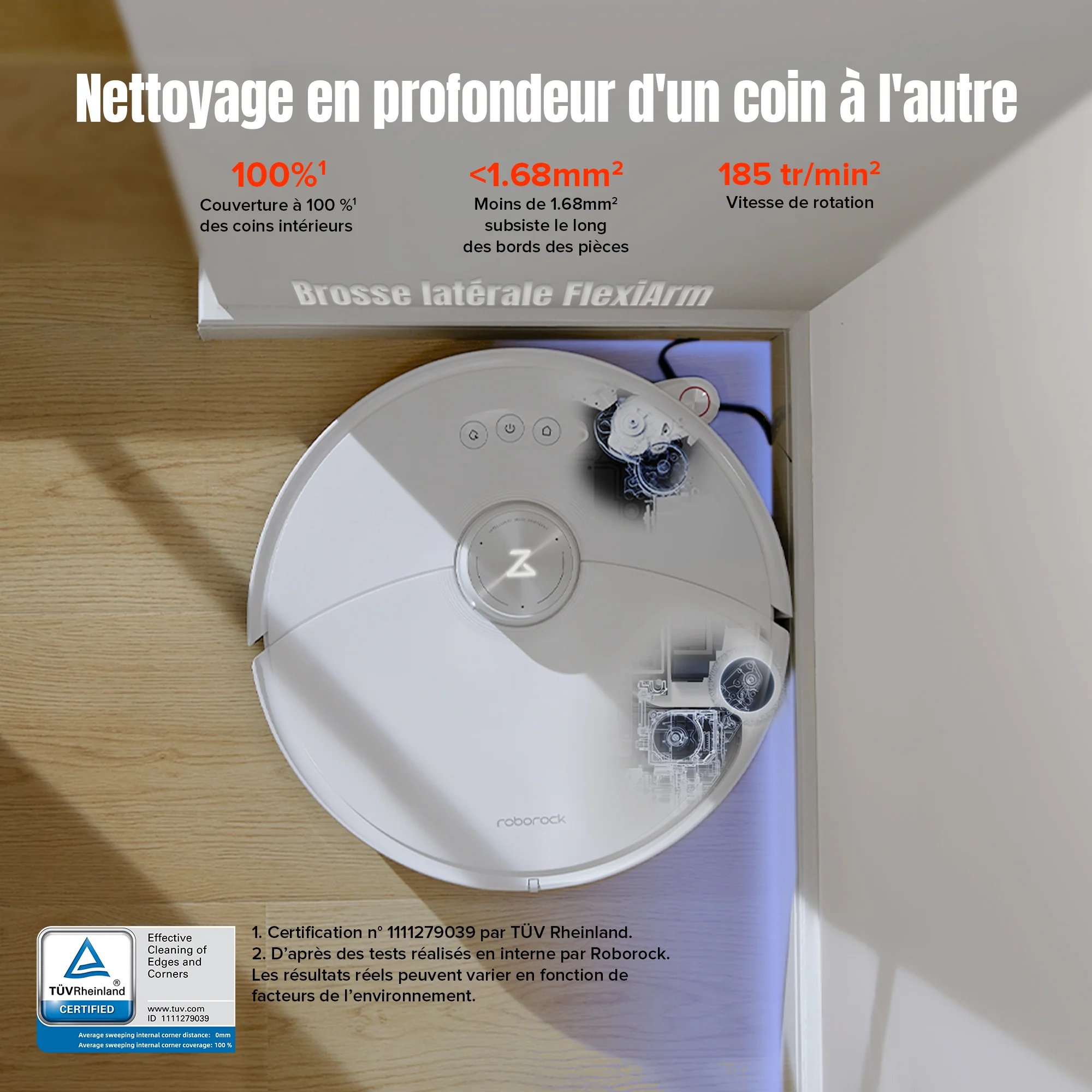 Roborock S8 MaxV Ultra aspirateur robot laveur avec Station RockDock® Ultra 8-en-1