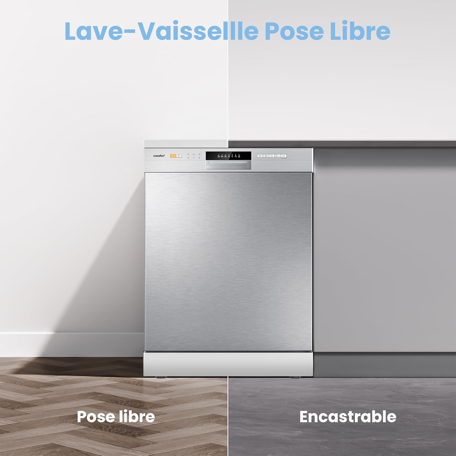 COMFEE’ CDWPF1201PS | Lave-vaisselle Pose Libre 12 Couverts