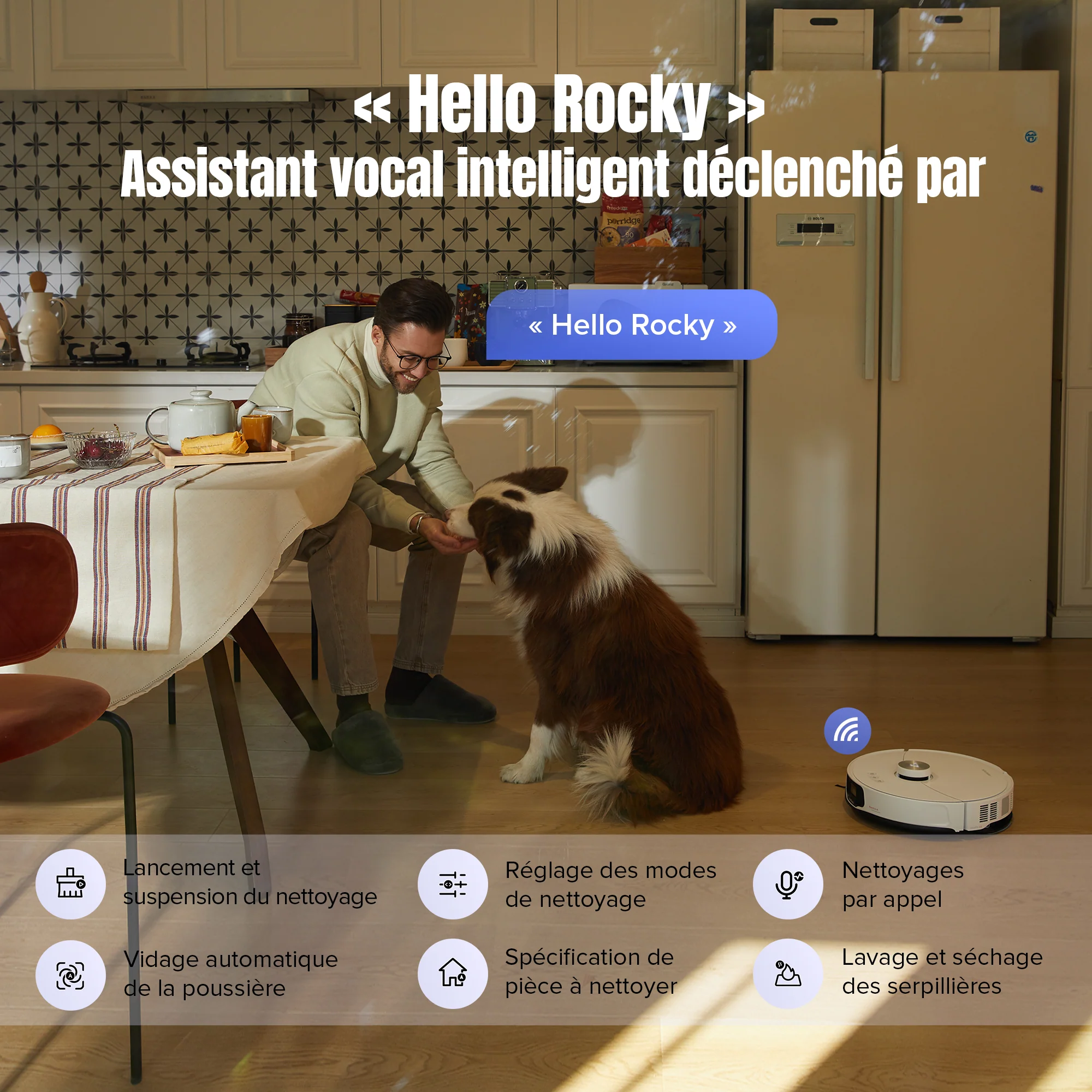 Roborock S8 MaxV Ultra aspirateur robot laveur avec Station RockDock® Ultra 8-en-1