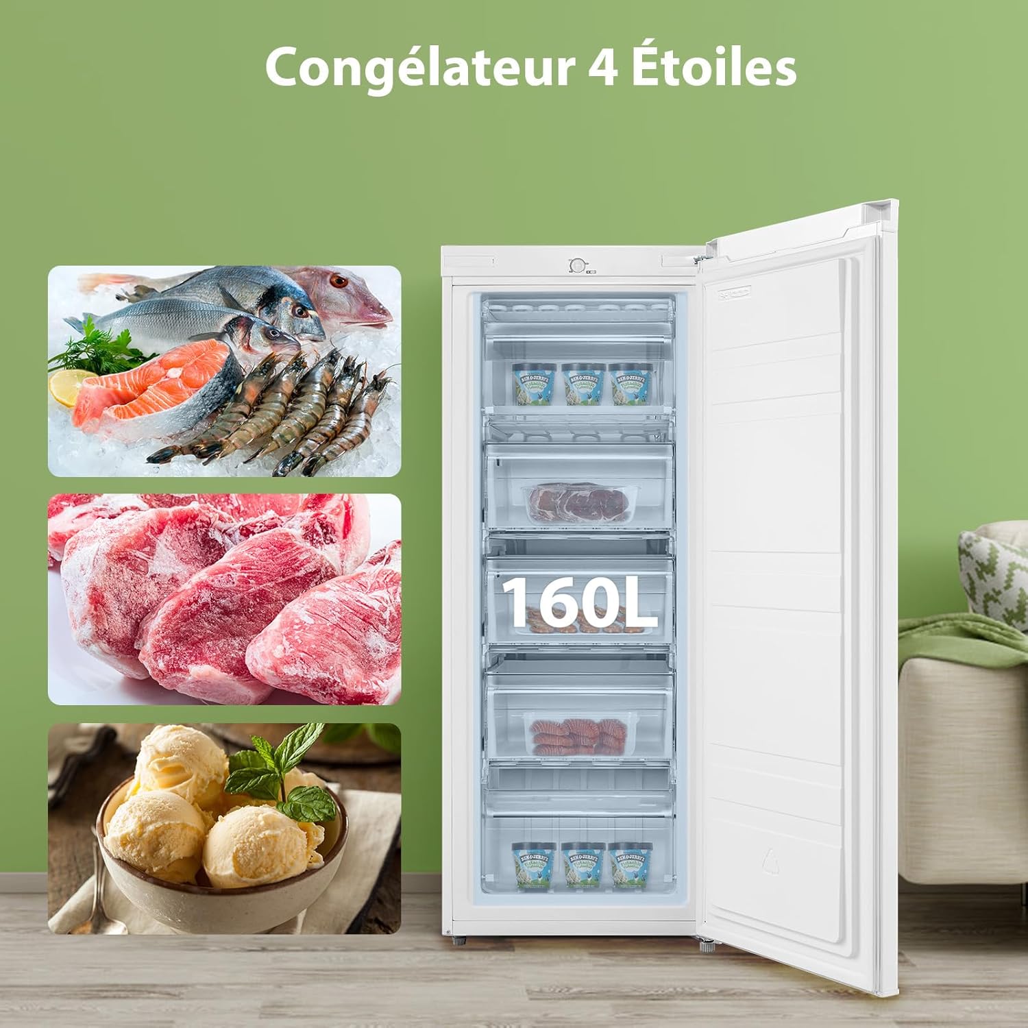 COMFEE’ RCU160WH2(E) | Congélateur Armoire 160L
