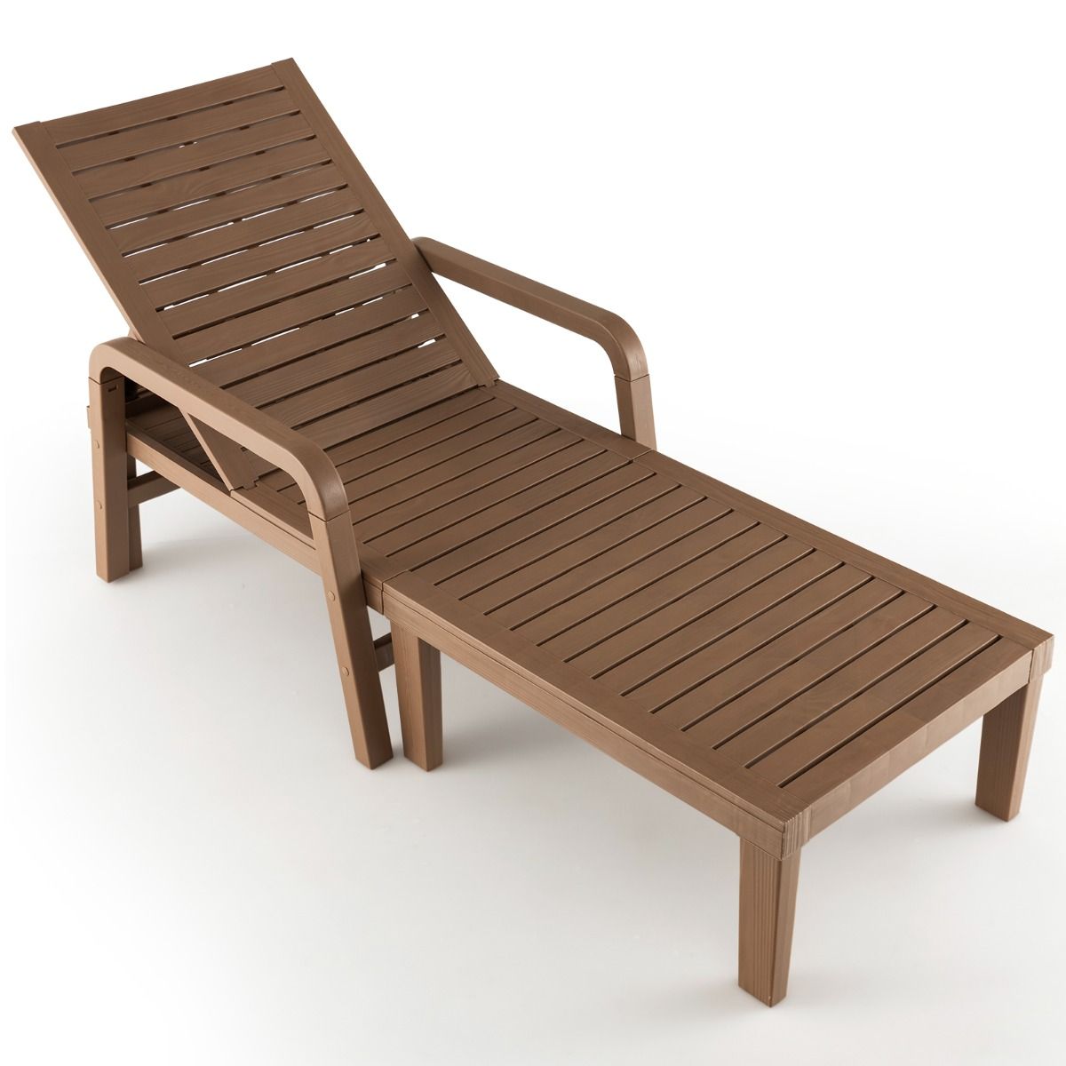 Bain de Soleil de Jardin Réglable à 4 Positions avec 6 Pieds de Soutien pour Jardin Cour Piscine Patio Jusqu'à 150 kg Naturel