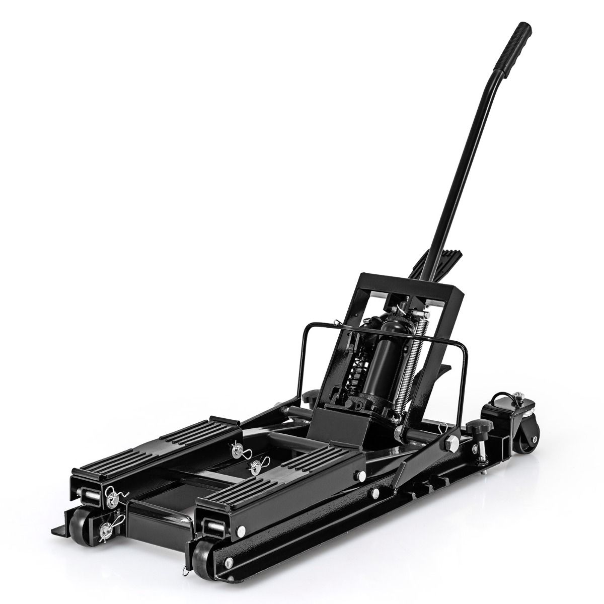 Cric Hydraulique pour Moto Capacité de 680 kg Table Élévatrice Moto Plateforme Réglable en Hauteur sur 3 Niveaux Rouge/Noir