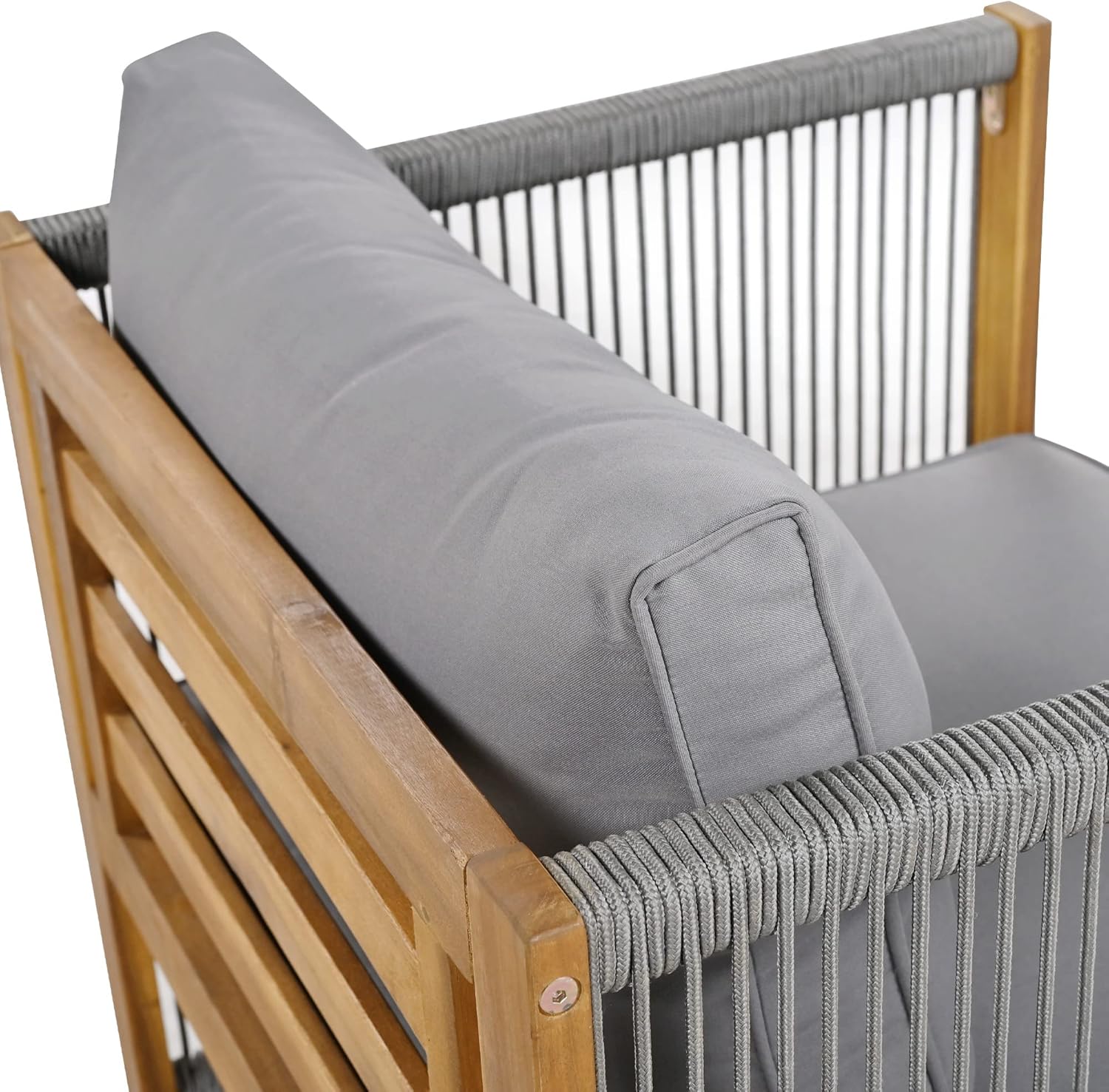 Zepneiy Salon de Jardin, Salon de Jardin 4 Personnes, avec canapé, Table Basse et Coussins, Housse en Tissu déhoussable et Lavable, Noir (Coussins d'assise Inclus)