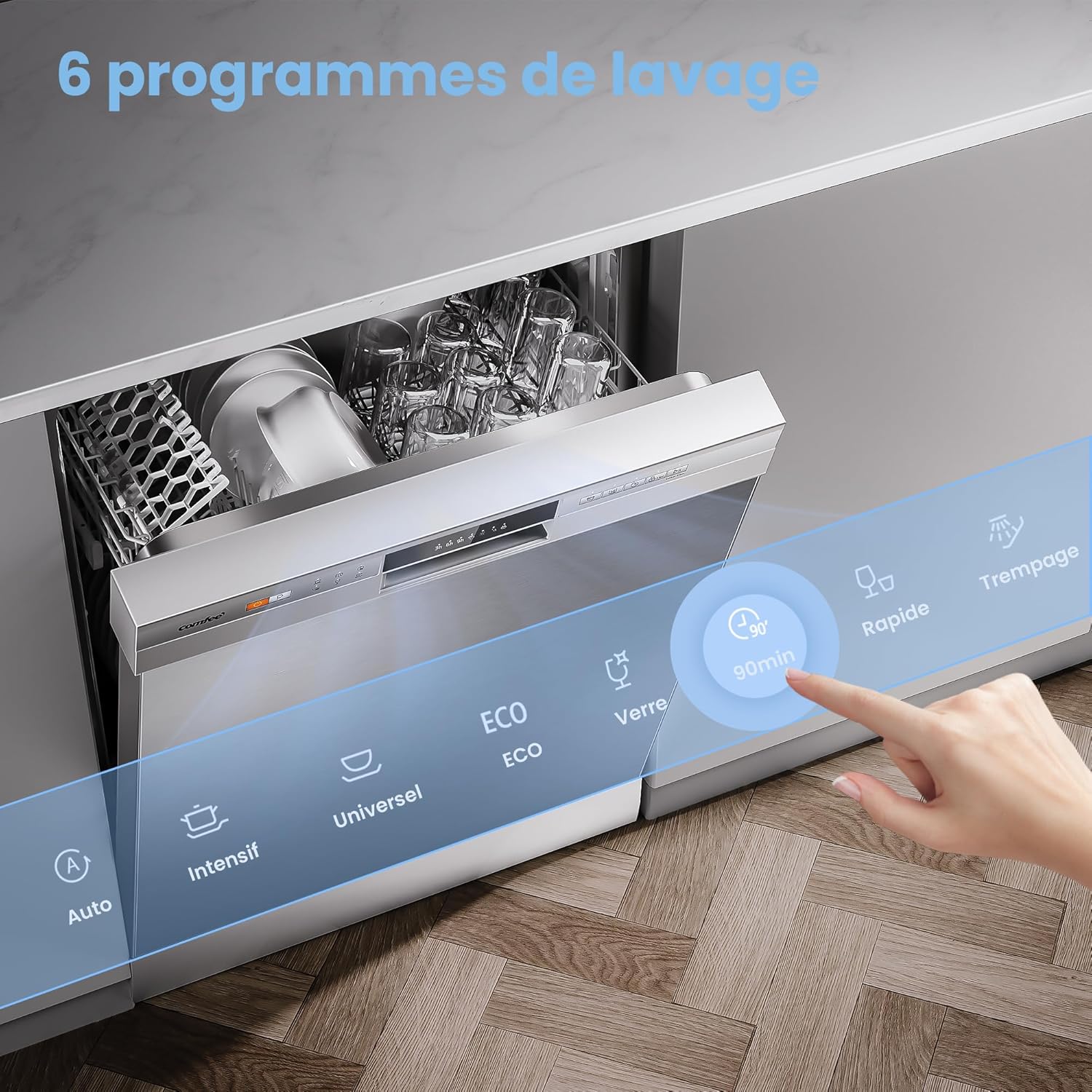 COMFEE’ CDWPF1201PS | Lave-vaisselle Pose Libre 12 Couverts