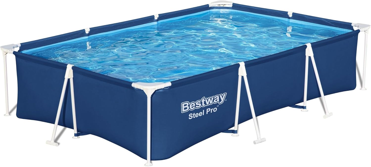 Bestway Steel Pro Kit Piscine Hors Sol Rectangulaire 3,00 m X 2,01 m X 66 cm, Bleu