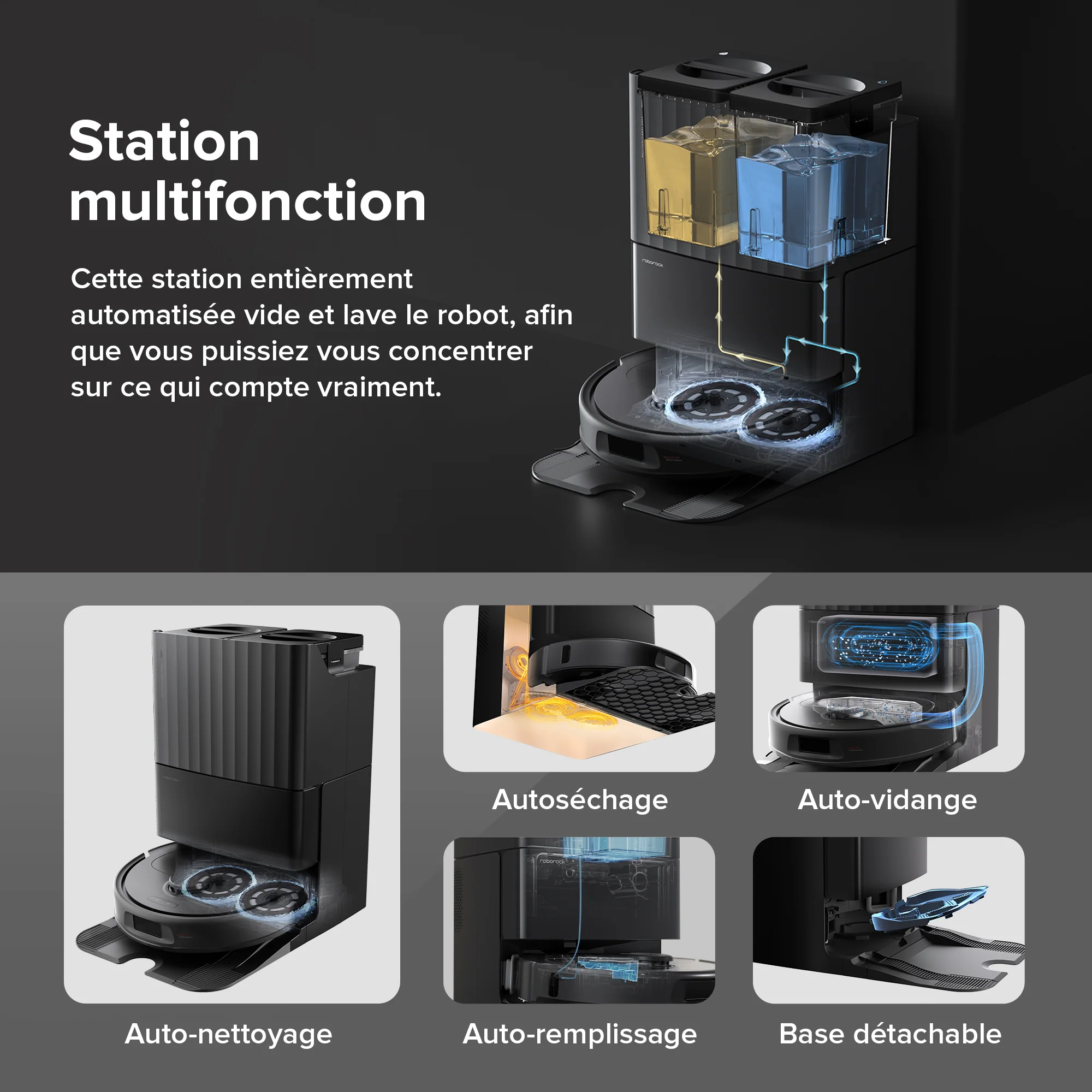 Roborock Qrevo S robot aspirateur laveur avec station multifonction