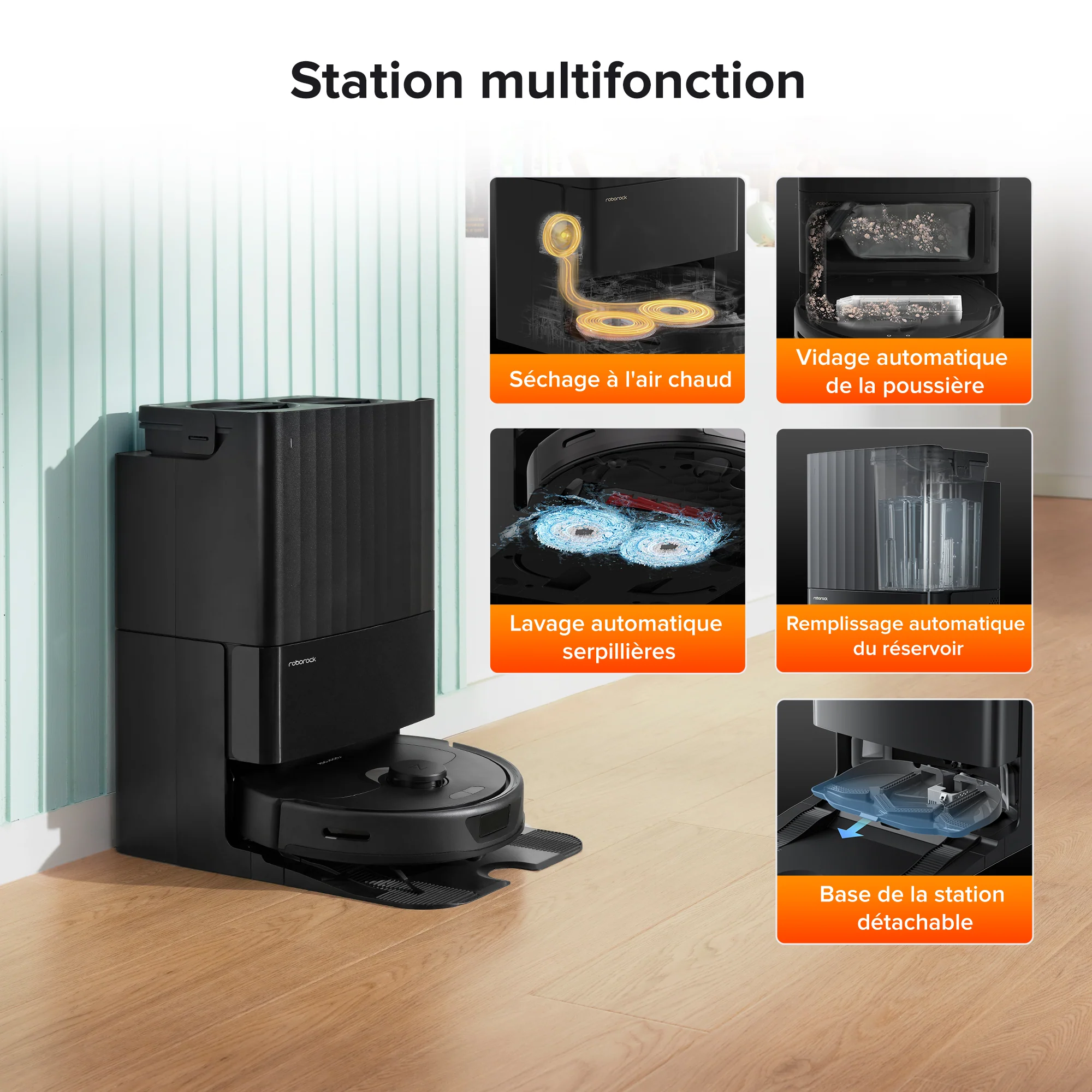 Roborock Qrevo robot aspirateur laveur avec station multifonction