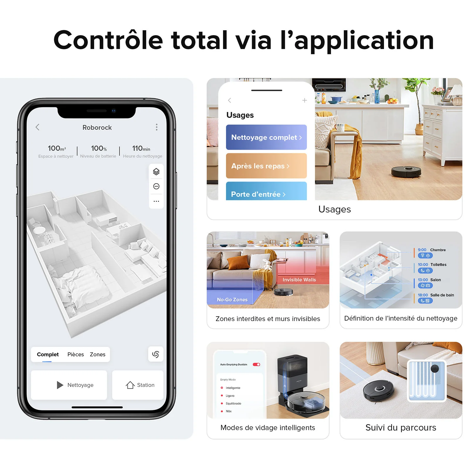 Roborock Q7 Max+ robot aspirateur avec station de vidage automatique