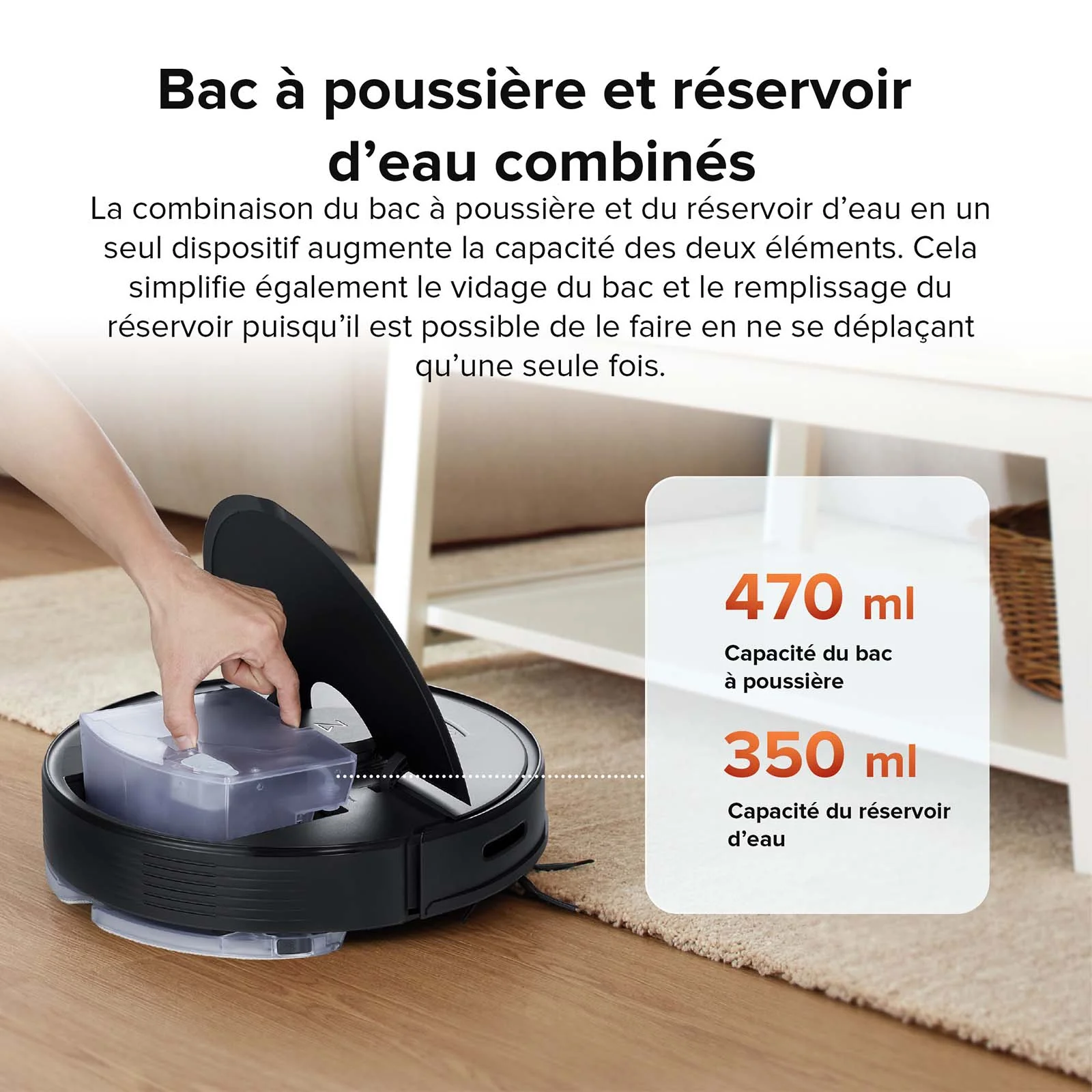 Roborock Q7 Max+ robot aspirateur avec station de vidage automatique