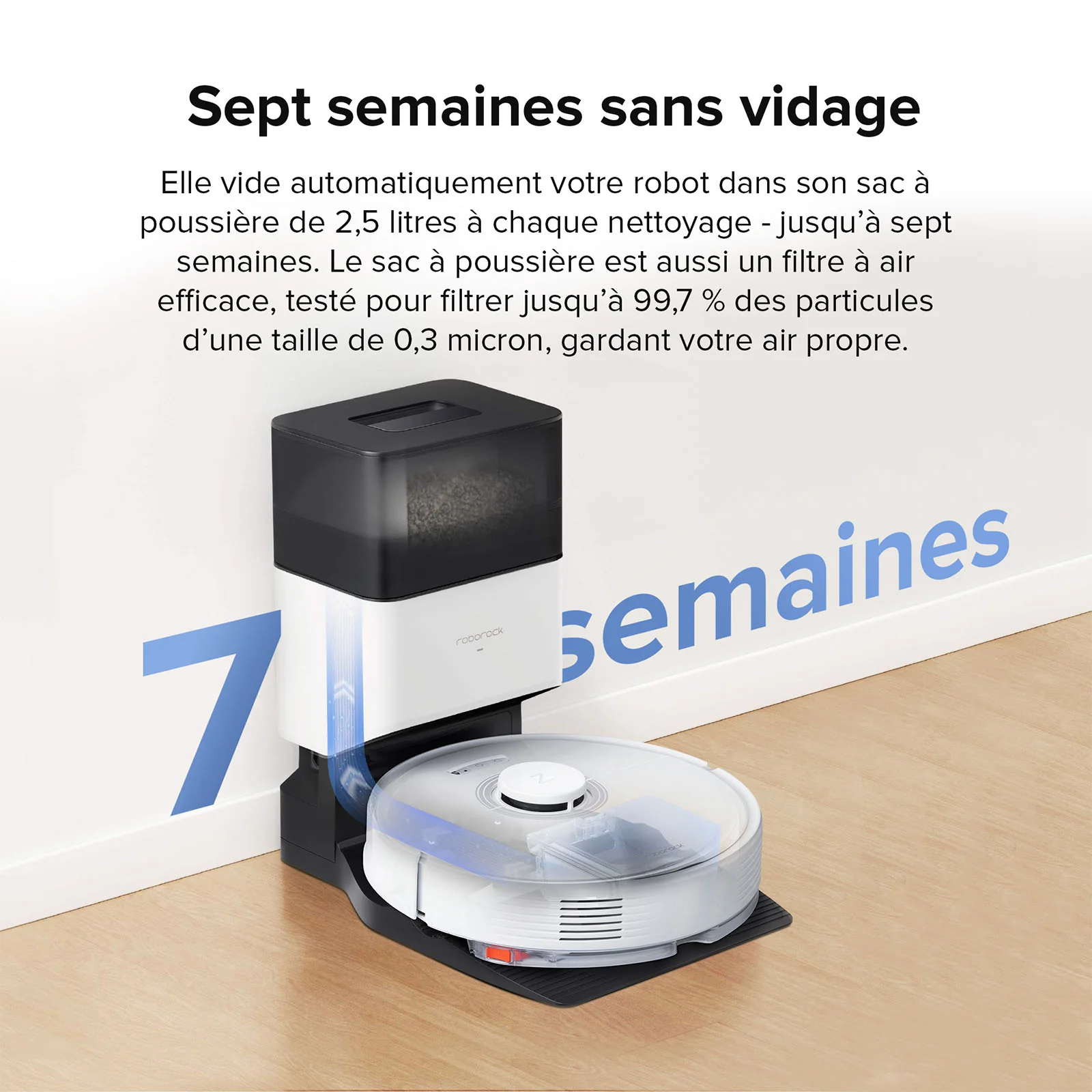 Roborock Q7 Max+ robot aspirateur avec station de vidage automatique