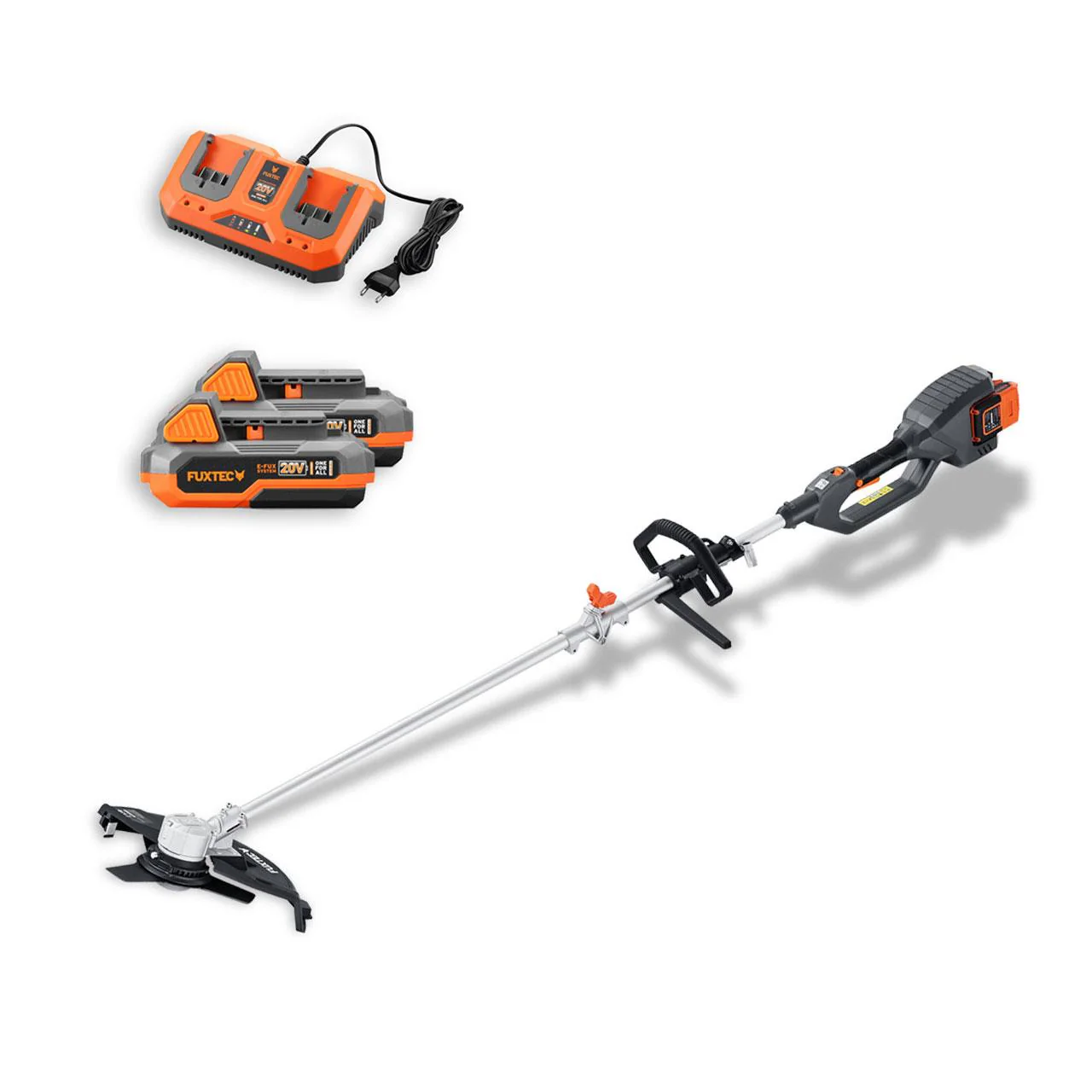 Débroussailleuse à batterie 2x20V FUXTEC FX-E2MSSET - Set avec 2 batteries 2Ah et double chargeur 2,4A