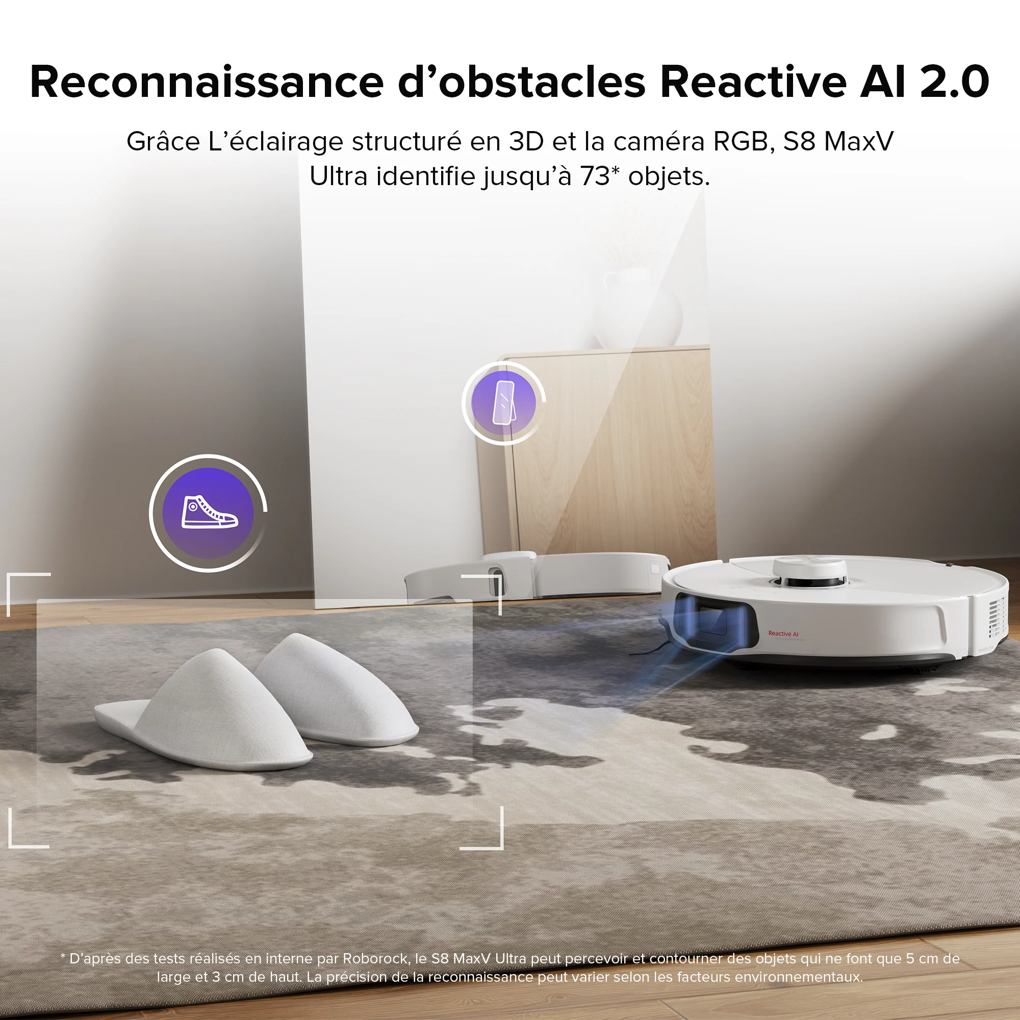 Roborock S8 MaxV Ultra aspirateur robot laveur avec Station RockDock® Ultra 8-en-1