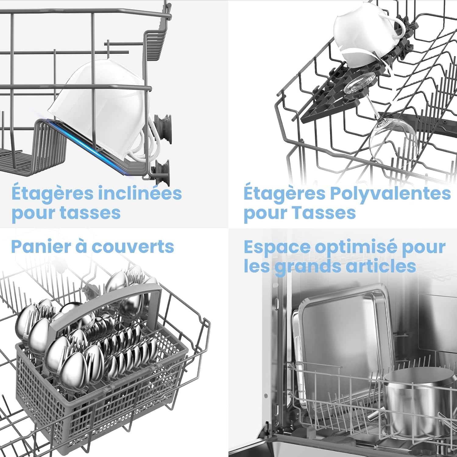 COMFEE’ CDWPF1201PS | Lave-vaisselle Pose Libre 12 Couverts