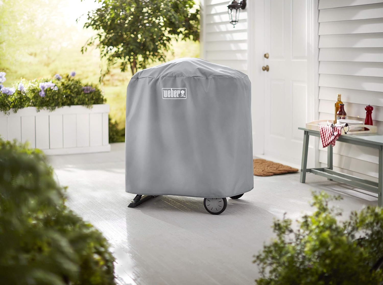 Weber Q1400 Barbecue électrique avec support, surface de cuisson 43 x 32 cm, nomade, grille en fonte émaillée divisée en 2 parties, couvercle et cuve en fonte d'aluminium - Gris foncé (52020853)