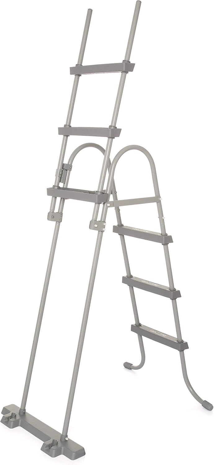 Bestway Power Steel Deluxe Piscine tubulaire ronde avec cadre en acier solide Kit complet Aspect rotin 366 x 100 cm, Marron