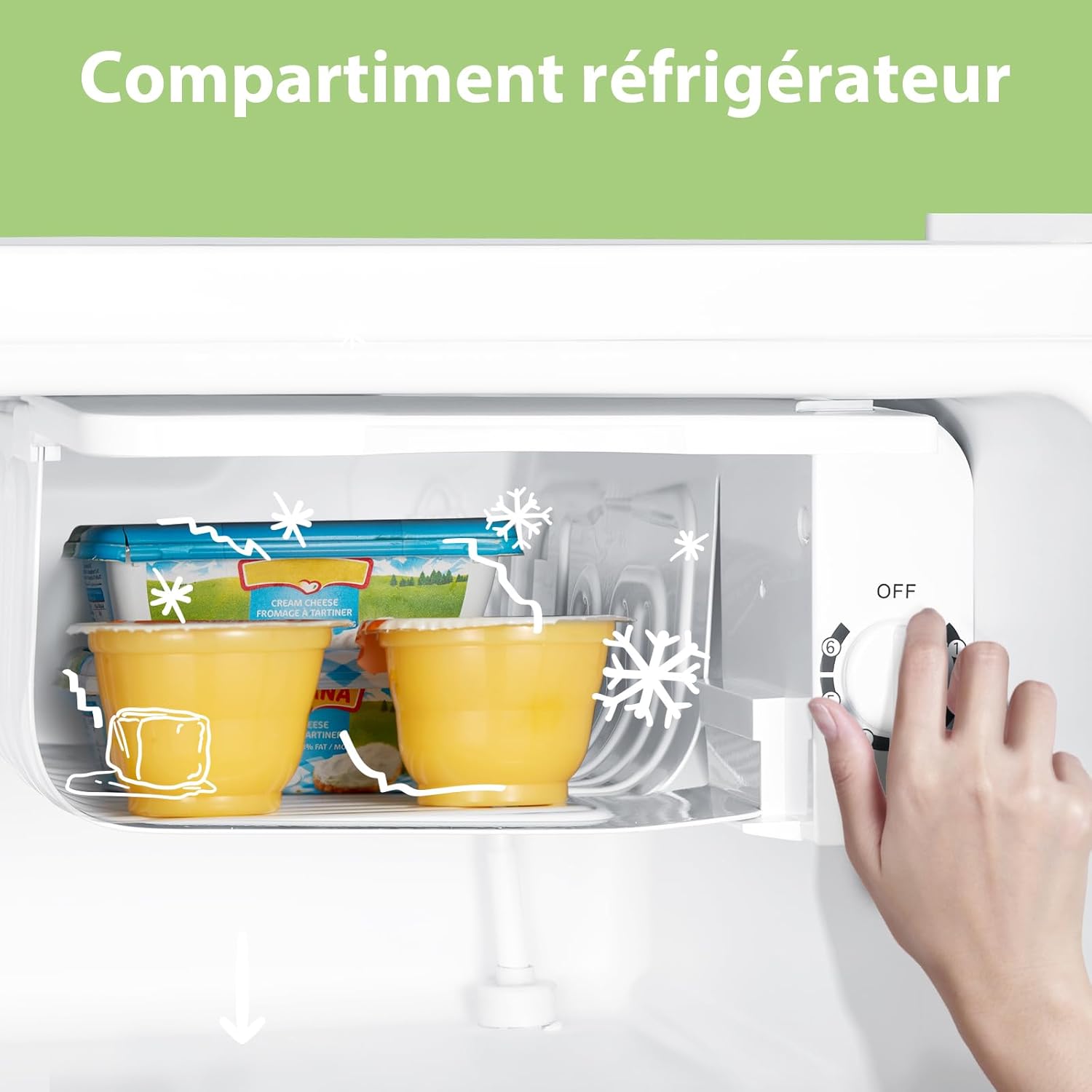 COMFEE’ RCD50WH2(E) | Mini Réfrigérateur 43L avec Freezer