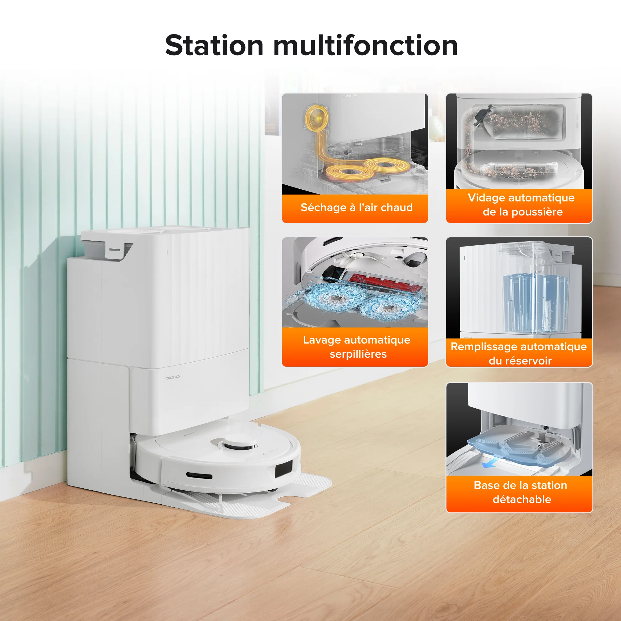 Roborock Qrevo robot aspirateur laveur avec station multifonction