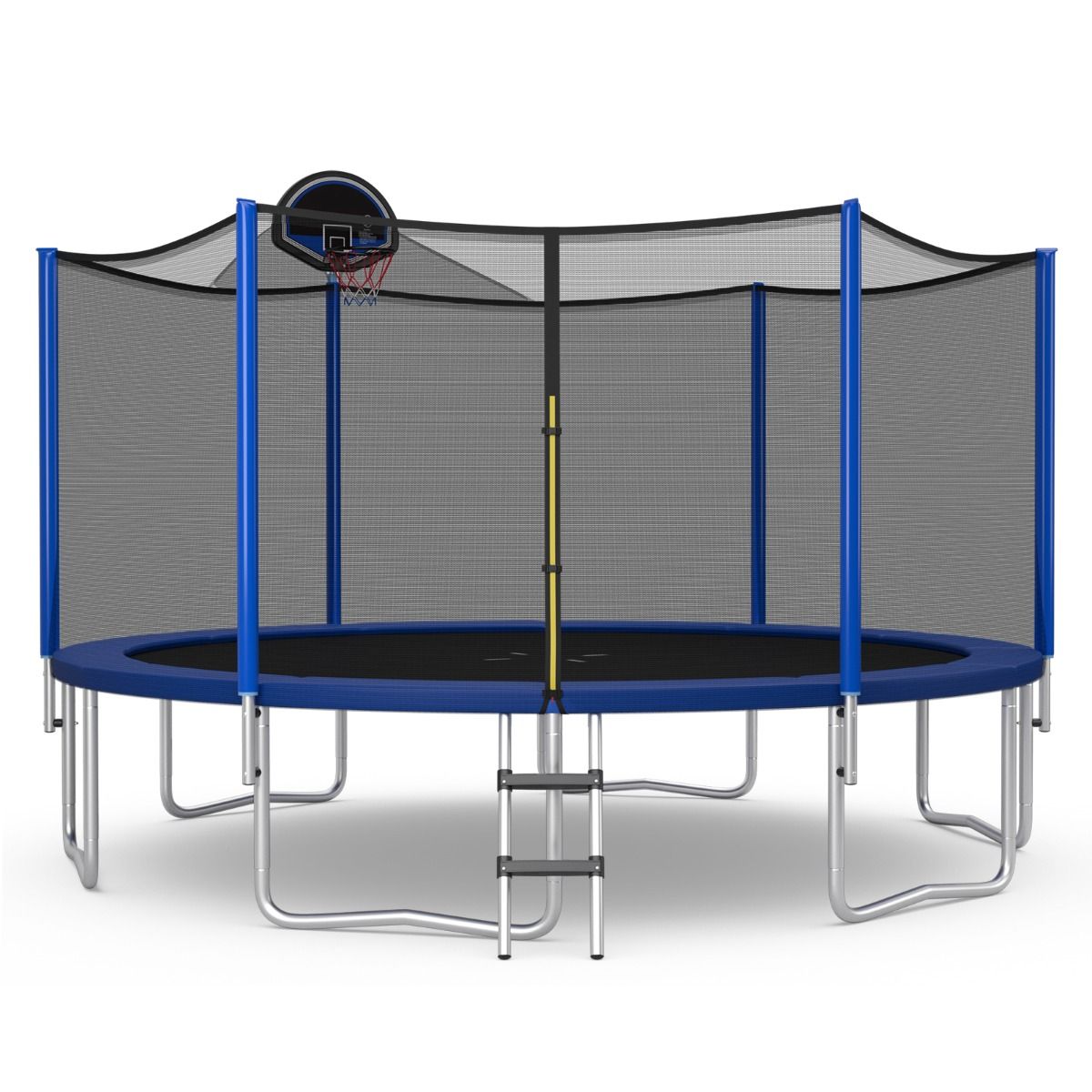 Trampoline d'Extérieur Ø366 cm Trampoline avec Panier de Basket Filet de Protection Trampoline pour Enfants et Adultes
