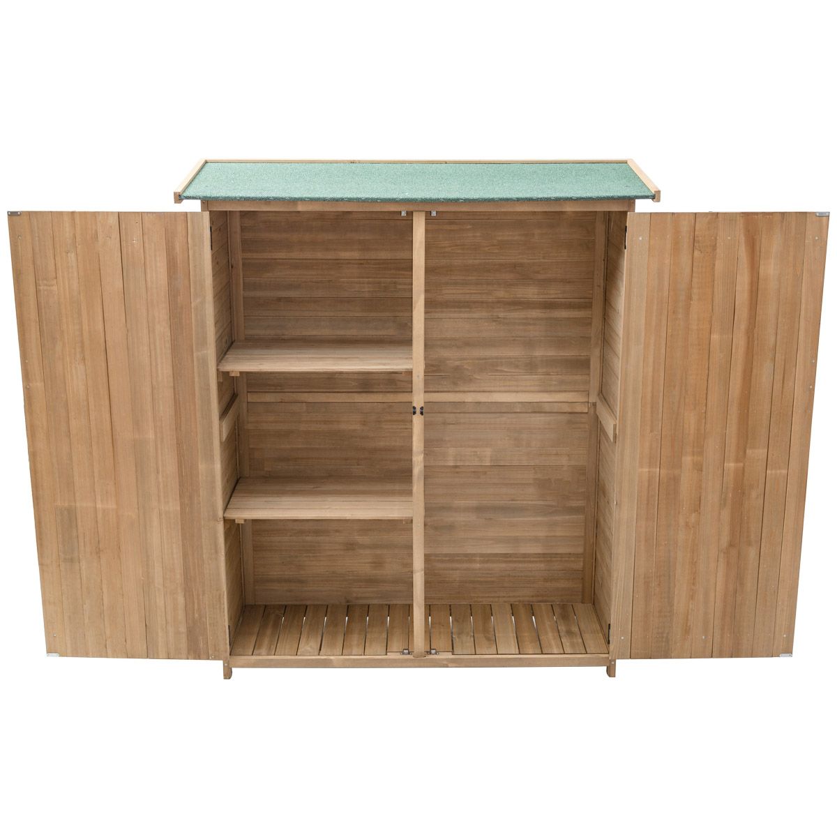 Abri de Jardin en Bois Cabane de Jardin Extérieur Double Portes avec Loquet Toit Incliné en Asphalte Cabanon Jardin Extérieur 140 x 50 x 162 cm Naturel