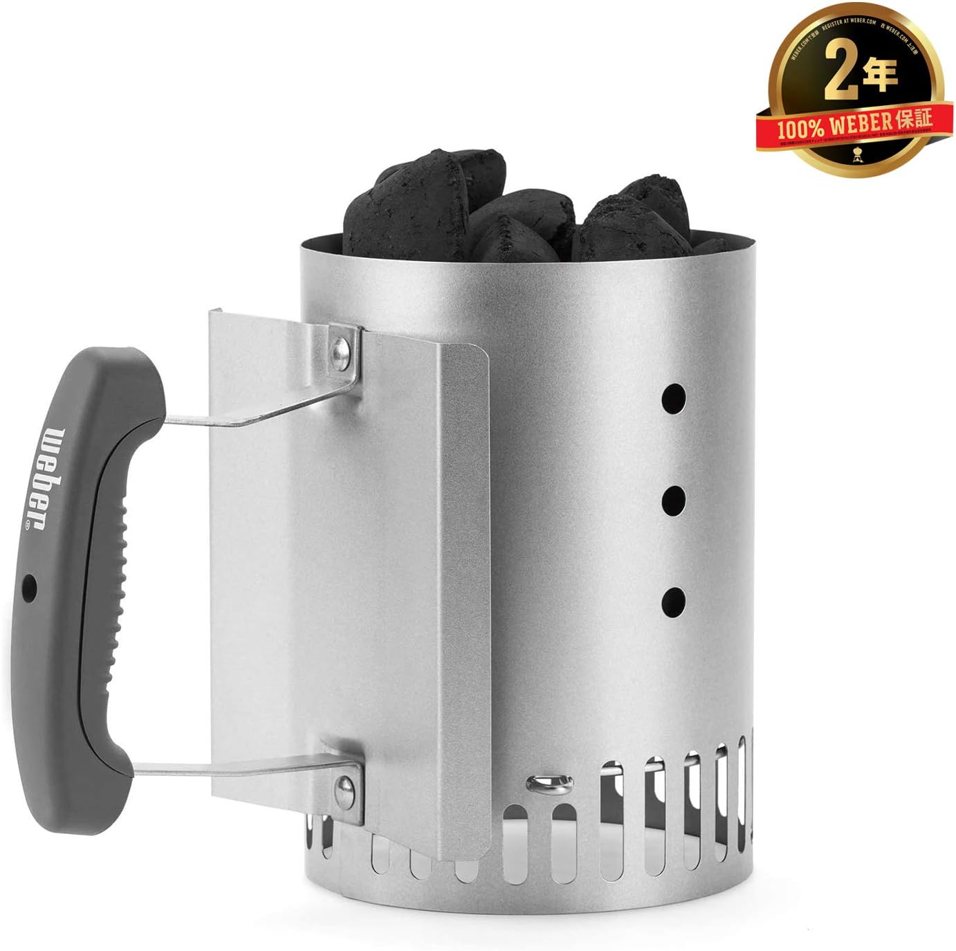 Weber Classic Kettle barbecue au charbon de bois, surface de cuisson Ø 57cm, barbecue avec couvercle et cuve en acier emaillé, thermomètre intégré au couvercle, trépied et roues - Noir (1341504)