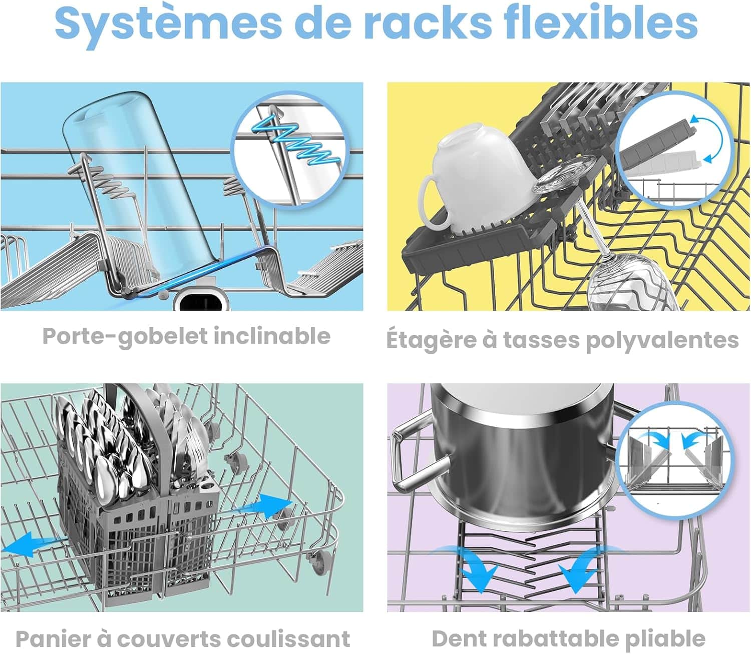 COMFEE’ FD1435E-X | Lave-vaisselle 14 Couverts Ultra-Silencieux