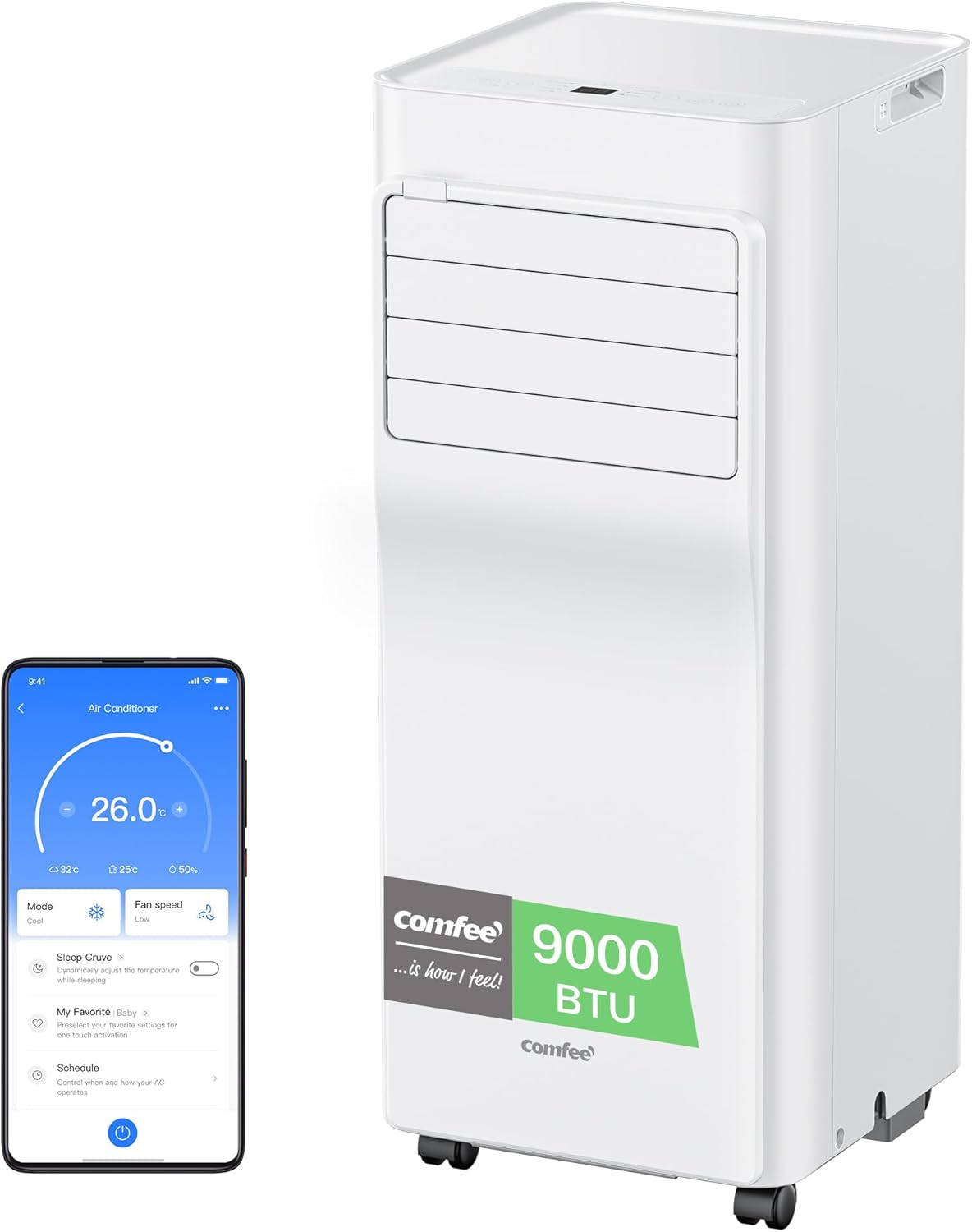 COMFEE Breezy Cool 2.6 | Climatiseur Mobile Connecté 9000 BTU