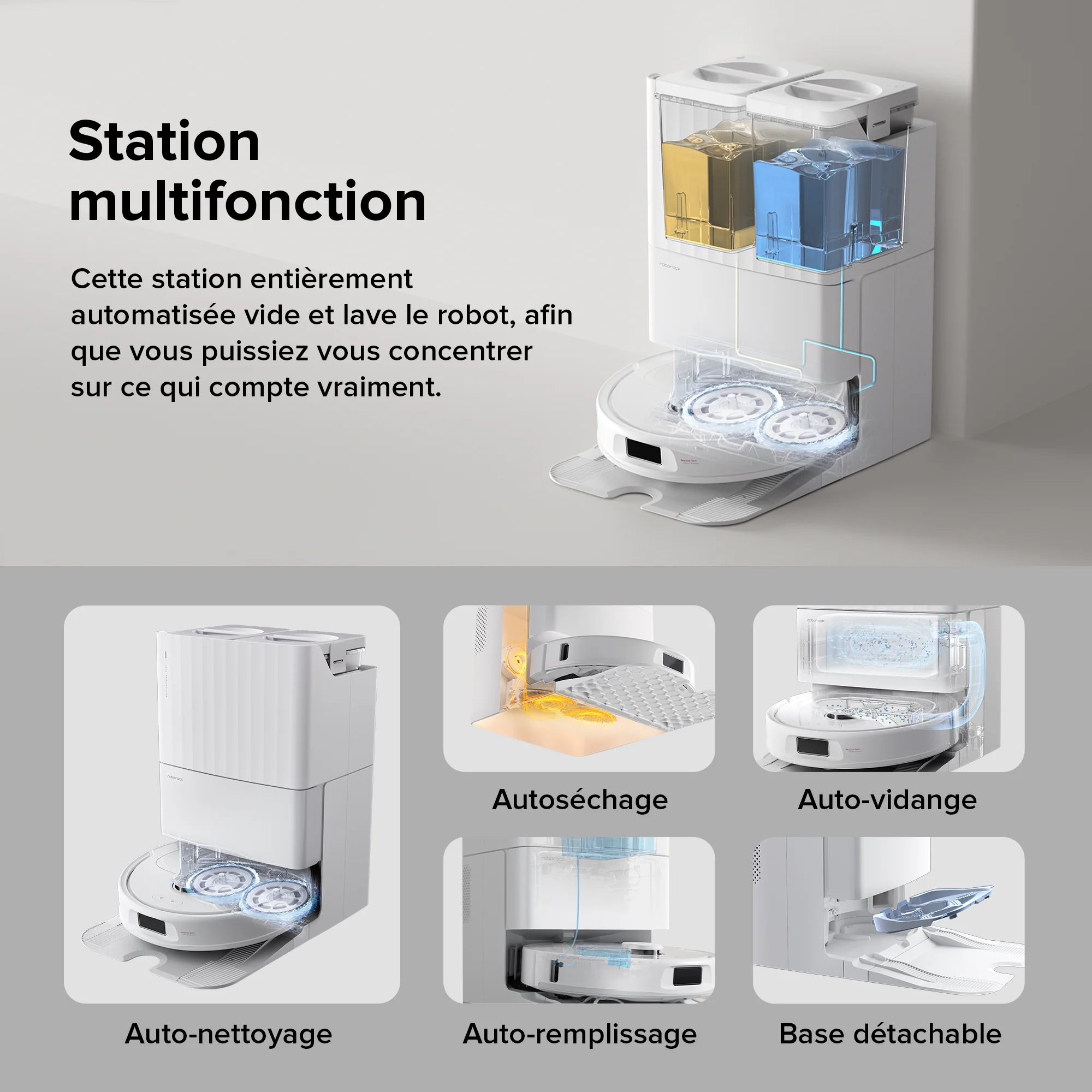 Roborock Qrevo S robot aspirateur laveur avec station multifonction