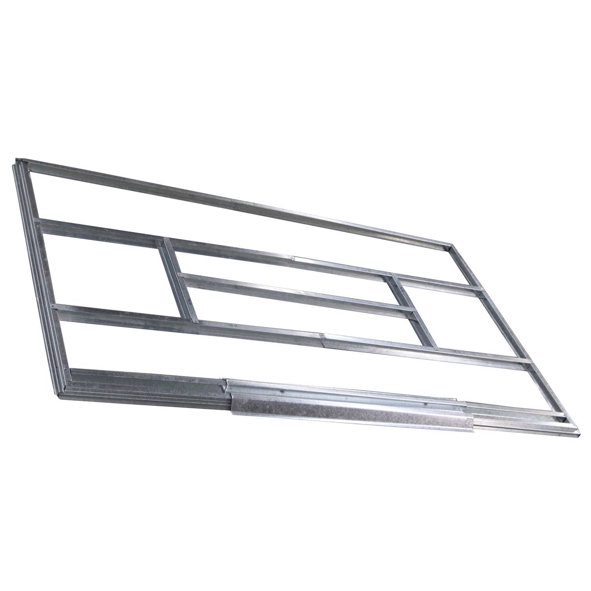 Abri de Jardin en Tôle Galvanisée Cabane de Rangement à Outils Porte Double 2 Aérations, 277x191x192cm, Gris et Blanc