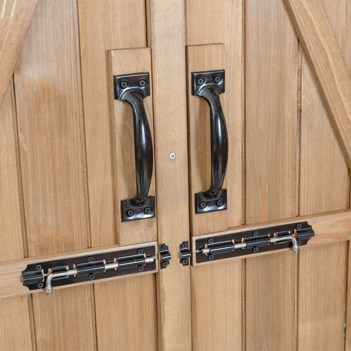 Abri de Jardin en Bois Cabane de Jardin Extérieur Double Portes avec Loquet Toit Incliné en Asphalte Cabanon Jardin Extérieur 140 x 50 x 162 cm Naturel